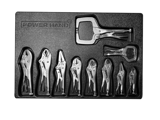 POWERHAND 10PC LOCKING PLIERS SET IN BLOW MOULDED TRAY