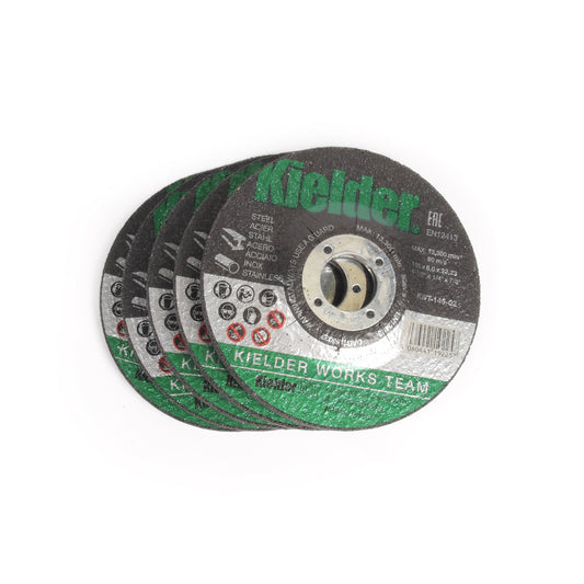 Kielder KWT-145 115mm x 6mm x 22.2mm Grinding Disc for Angle Grinder (5 pack)